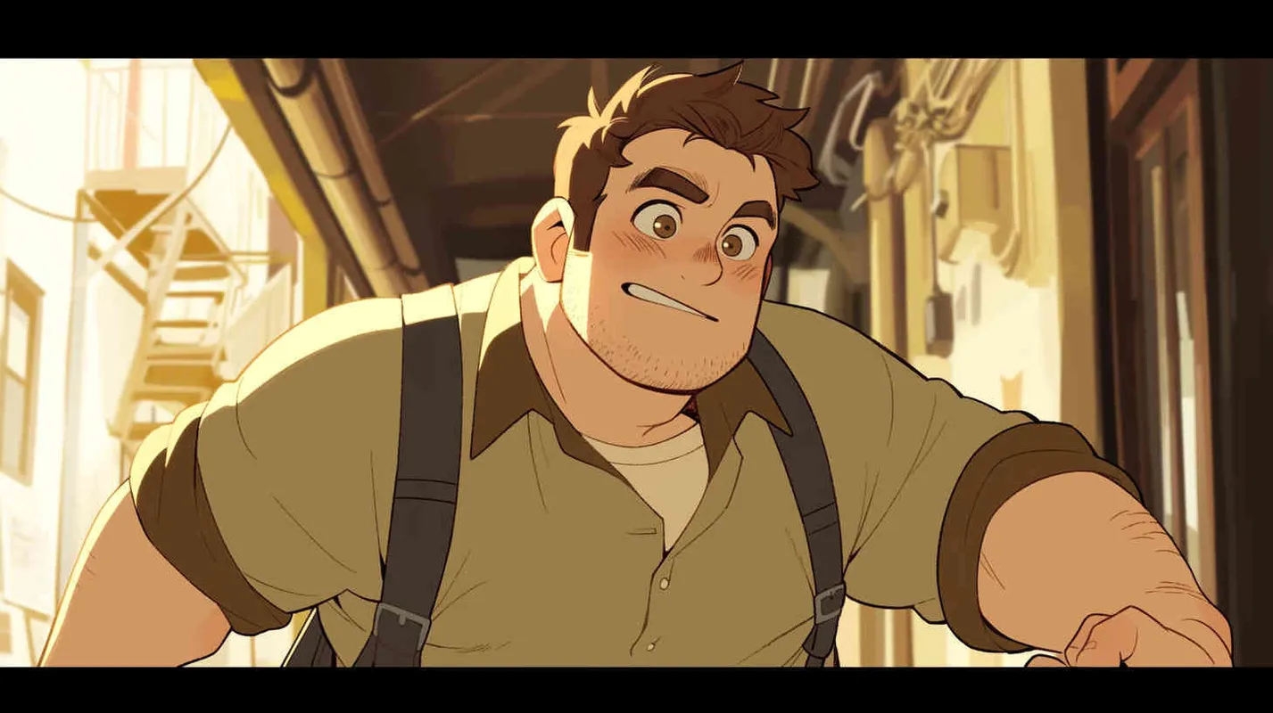 A 30-year-old man, an ordinary office worker, with large eyes that convey a sense of curiosity and enthusiasm. Slightly chubby but not overweight, with a roundish figure. Brown hair, slightly messy, giving off an approachable and humorous vibe. He wears simple and plain clothing, possibly a T-shirt and jeans, with an old-fashioned backpack slung over his shoulder,Pixar style, Disney Style, 3D design, C4D modeling,LivelyAtmosphere, Blender, OC Renderer, High Detail, High Quality - AI绘画作品展示 | Midjourney中文版生成