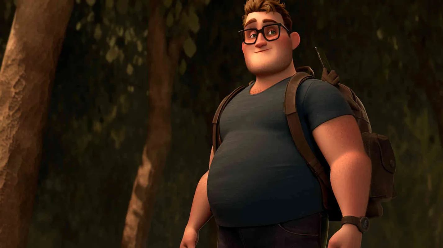 A 30-year-old man, an ordinary office worker, with large eyes that convey a sense of curiosity and enthusiasm. Slightly chubby but not overweight, with a roundish figure. Brown hair, slightly messy, giving off an approachable and humorous vibe. He wears simple and plain clothing, possibly a T-shirt and jeans, with an old-fashioned backpack slung over his shoulder,Pixar style, Disney Style, 3D design, C4D modeling,LivelyAtmosphere, Blender, OC Renderer, High Detail, High Quality - style4部分
