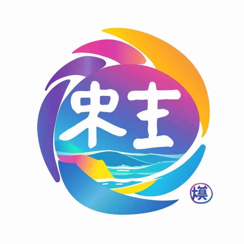 热带，多元素组合logo，海洋生物，亲子，鱼，虾，螃蟹，海螺，贝壳，平面设计，白色背景 - style4部分