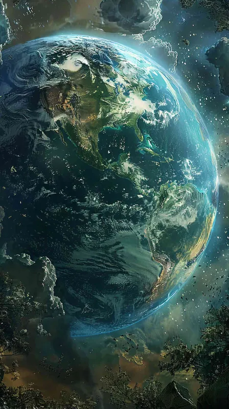 二维文明与三维文明的地球互相碰撞，重叠的区域二三维交叠，部分重合区域彻底消失了 - style3部分