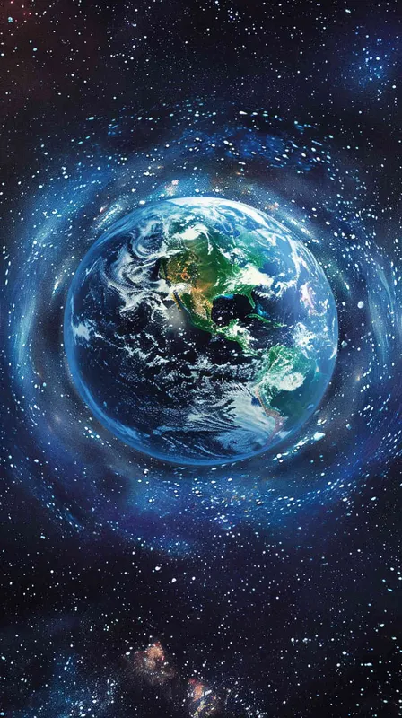 二维文明与三维文明的地球互相碰撞，重叠的区域二三维交叠，部分重合区域彻底消失了  - style2部分