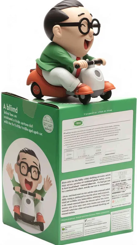 blind box, ip image, full body, chibi,Cartoon doll, q-version,  wrinkles on one's forehead，middle aged man riding a roller kating car,  with black hair, black framed glasses,  smile ,  green coat, white shirt, orange tie, white pants, red shoes,  an orange roller skating car，white background, natural light,  super detail, 3D, C4D, Blender, OC renderer, ultra-high definition, 3D rendering - style3部分
