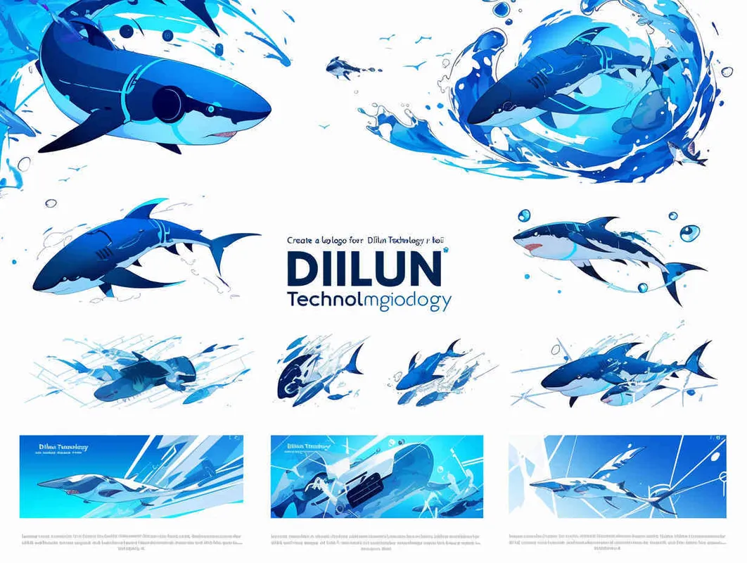 ((制作一款 Dilun Technology 字体的logo))((Dilun  带锦鲤鱼和鲨鱼元素))((带锦鲤鱼和鲨鱼元素))((制作一款 Dilun Technology 字体的 logo))((要全名 Dilun Technology ))(( Dilun Technology ))(( 要和图片相似度接近90%)) - style1部分