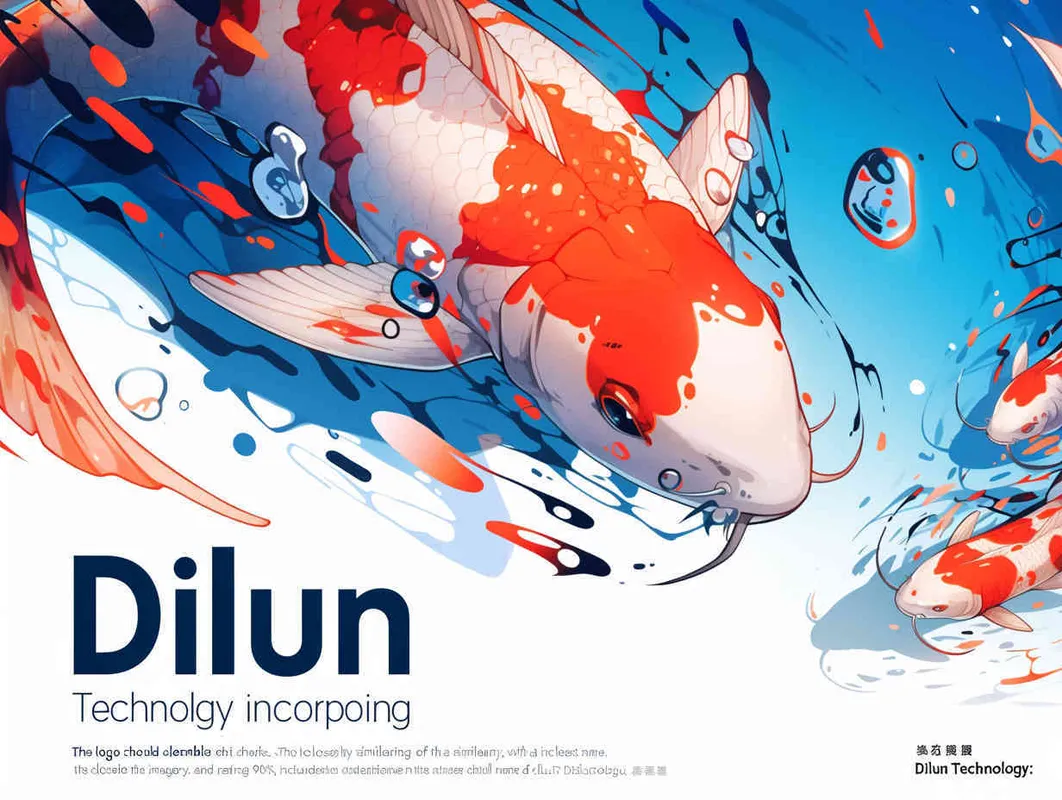 ((制作一款 Dilun Technology 字体的logo))((Dilun  带锦鲤鱼和鲨鱼元素))((带锦鲤鱼和鲨鱼元素))((制作一款 Dilun Technology 字体的 logo))((要全名 Dilun Technology ))(( Dilun Technology ))(( 要和图片相似度接近90%)) - style3部分