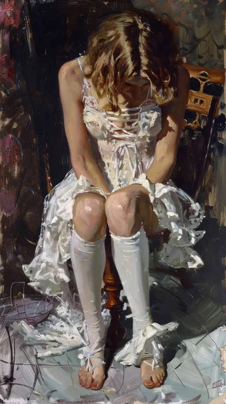 穿着白色连裤袜的女孩 - AI绘画作品展示 | Midjourney中文版生成