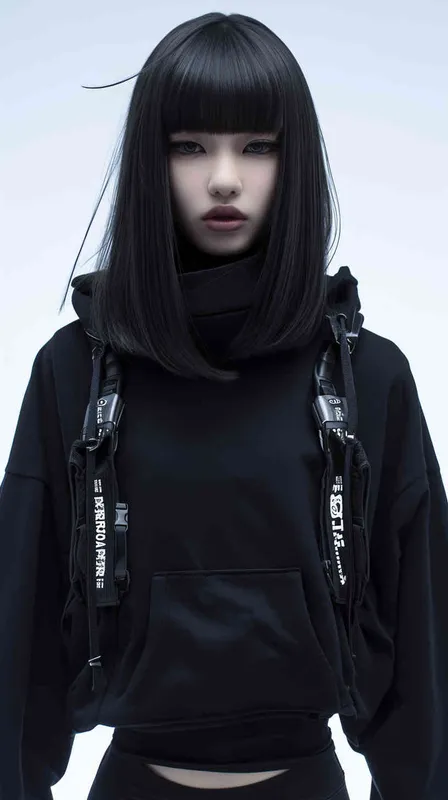 设计潮牌的帽衫，品牌“ROTA PRO”的字体很酷，清晰，设计感非常强，材质很有质感，在胸前部分，衣服有未来的科技感，赛博朋克风格 - style2部分
