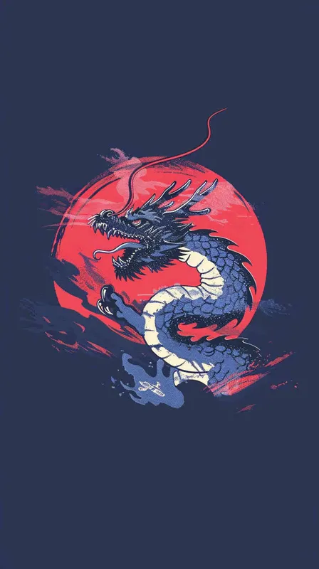中国龙，潮流，简约设计，高品质，4k，商业用图，电商封面图 - style2部分