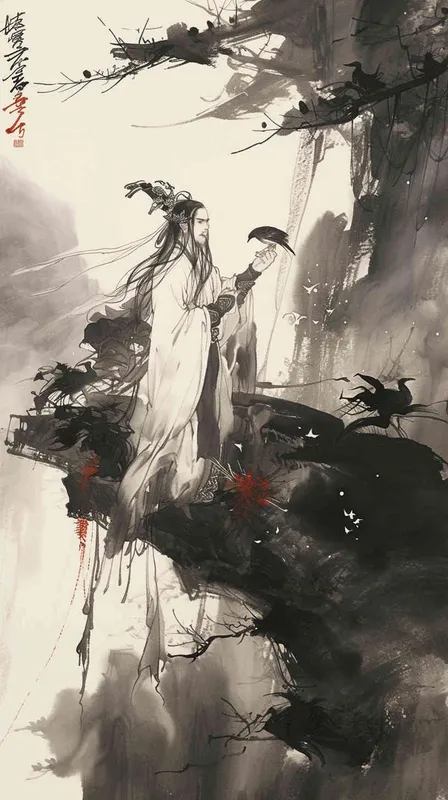 扁平插画背景，在一个的空间，有很多烦恼的乱麻，有一个酒瓶子，背景为浅蓝色 - style4部分