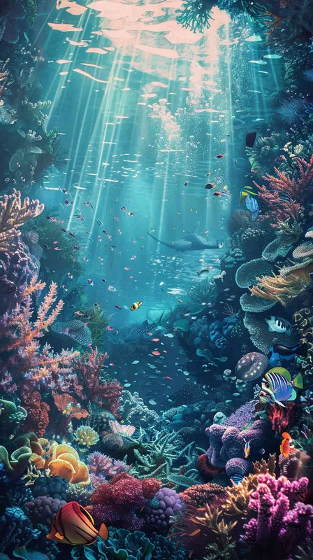 海底世界 - AI绘画作品展示 | Midjourney中文版生成