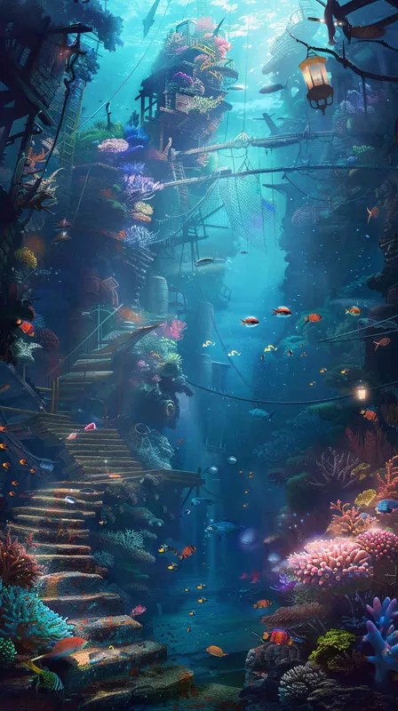 海底世界 - AI绘画作品展示 | Midjourney中文版生成