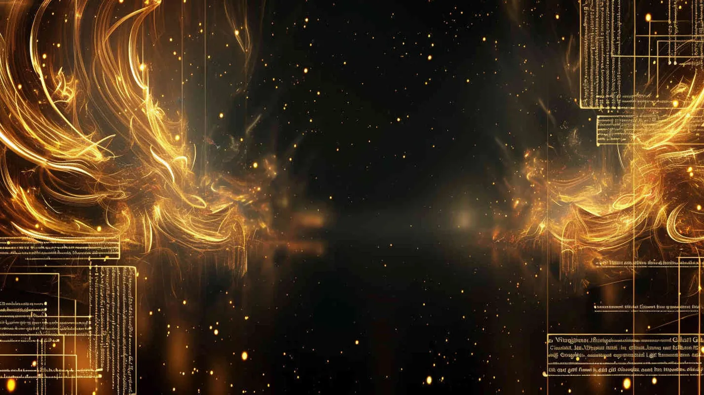  a Jiangnan Water Town Composed of Gold Foil.  Cyber - punk ,Glitch art， Acid Graphics ，Made of iridescent foil ， Crystal Light Sensation，black background，gold foi outlining line - style3部分