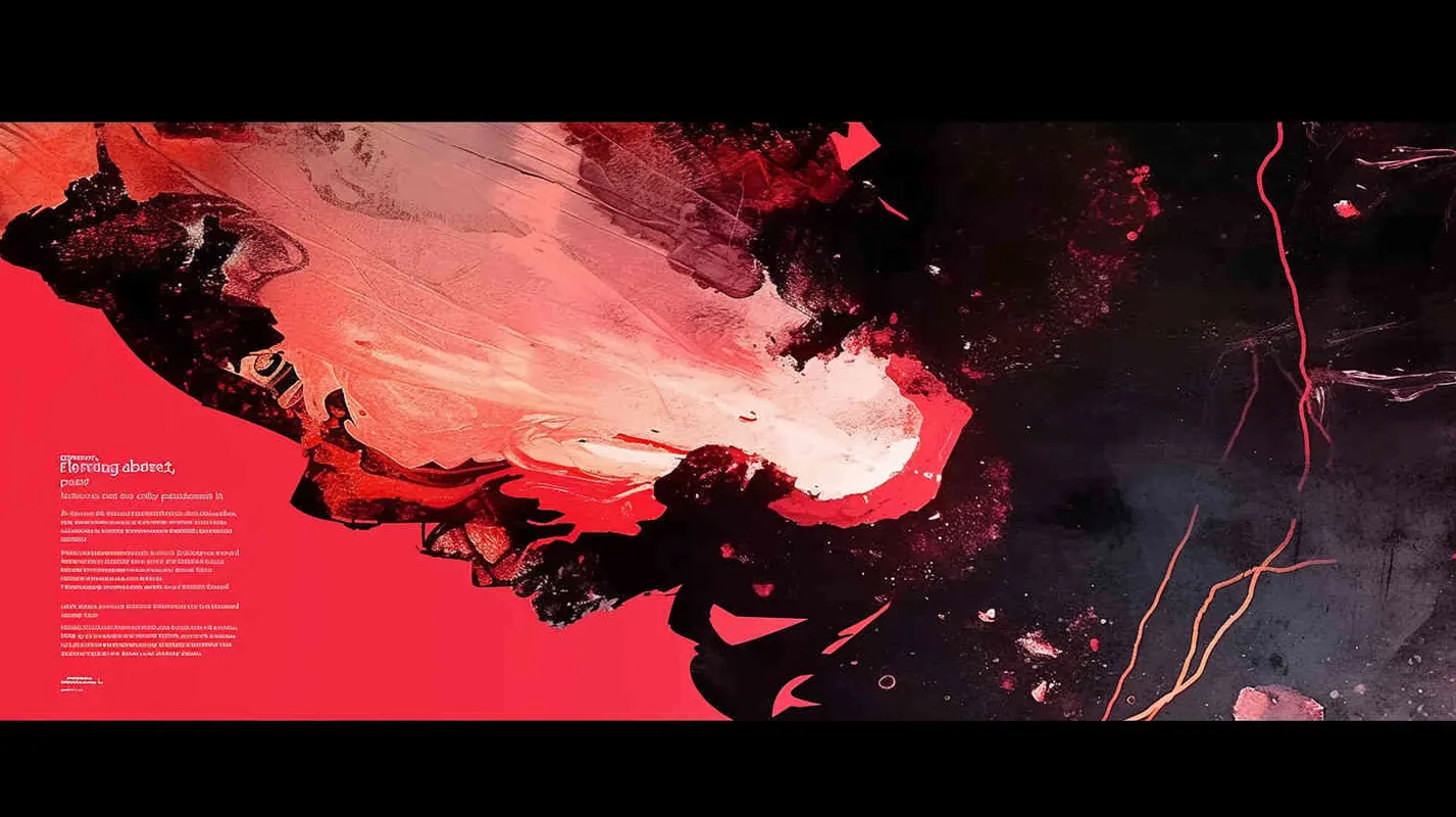 Abstract flow poster, stream of consciousness, pink, red, black color scheme, fashion magazine, big movie special effects - style3部分