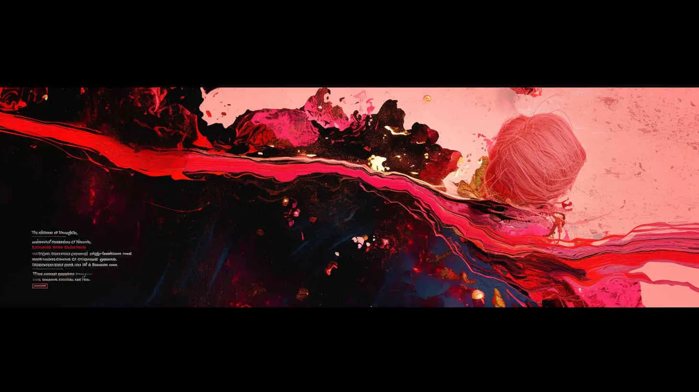 Abstract flow poster, stream of consciousness, pink, gold,red, black color scheme, fashion magazine, big movie special effects,The screen is concise and minimalist – AI绘画作品展示 | Midjourney中文版生成