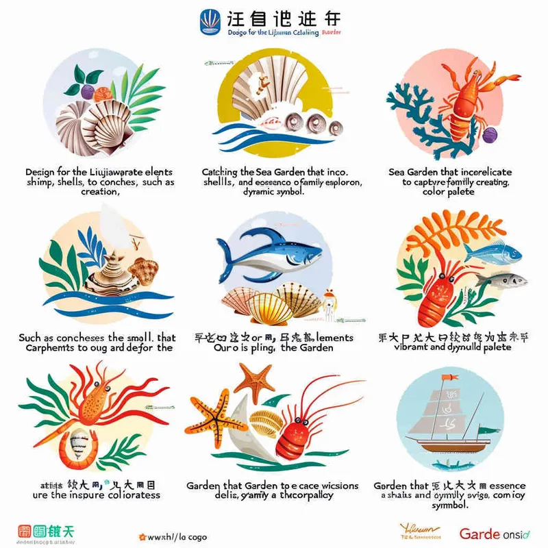 <https://s.mj.run/64ewikxfyEs> “Design a logo for Liujiawan Catching the Sea Garden that incorporates elements like tiny fish, shrimp, shells, and conches to evoke the spirit of family travel, crafting a lively and vivid emblem. The color scheme should feature a luminous blue base, enhanced with hints of green, yellow, and red. The logo should be rendered as sleek vector icons, effortlessly blending visual elements with text against a pristine white backdrop – at a 1:1 aspect ratio, version 6.0.” –ar 1:1 –iw 0.93 –v 6.0 –style raw (relaxed) (relax)
 – style3部分” class=”wp-image”/>
</figure>


<figure class=