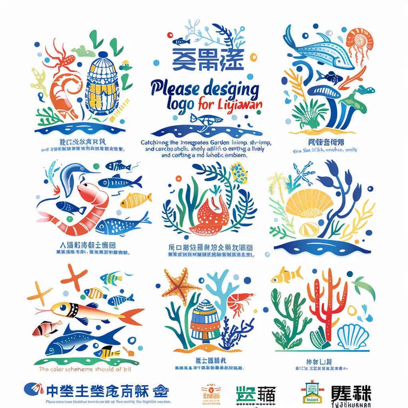 <https://s.mj.run/64ewikxfyEs> “Design a logo for the Liujiawan Catching the Sea Garden that incorporates delicate elements such as small fish, shrimp, shells, and conches to capture the essence of family exploration, creating a vibrant and dynamic symbol. The color palette should consist of a radiant base of blue, complemented by touches of green, yellow, and red. The logo should be crafted as sleek vector icons, seamlessly merging visual symbols with text on a pristine white background – maintaining a 1:1 aspect ratio in version 6.0.” –ar 1:1 –iw 0.93 –v 6.0 – style3部分” class=”wp-image”/>
</figure>


<figure class=