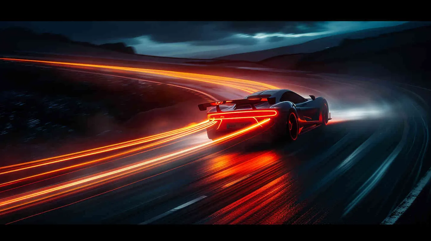 Light painting, Bullet Time, dark gray WIN3's
decisive moment of overtaking on a nighttime
bend, splashing small particles of gravel, car light
stripes,high speed, motion blur, dynamic motion
and energy, original and unpolished style, super
realistic,masterpiece, original photos,32k,hdr
 - style4部分