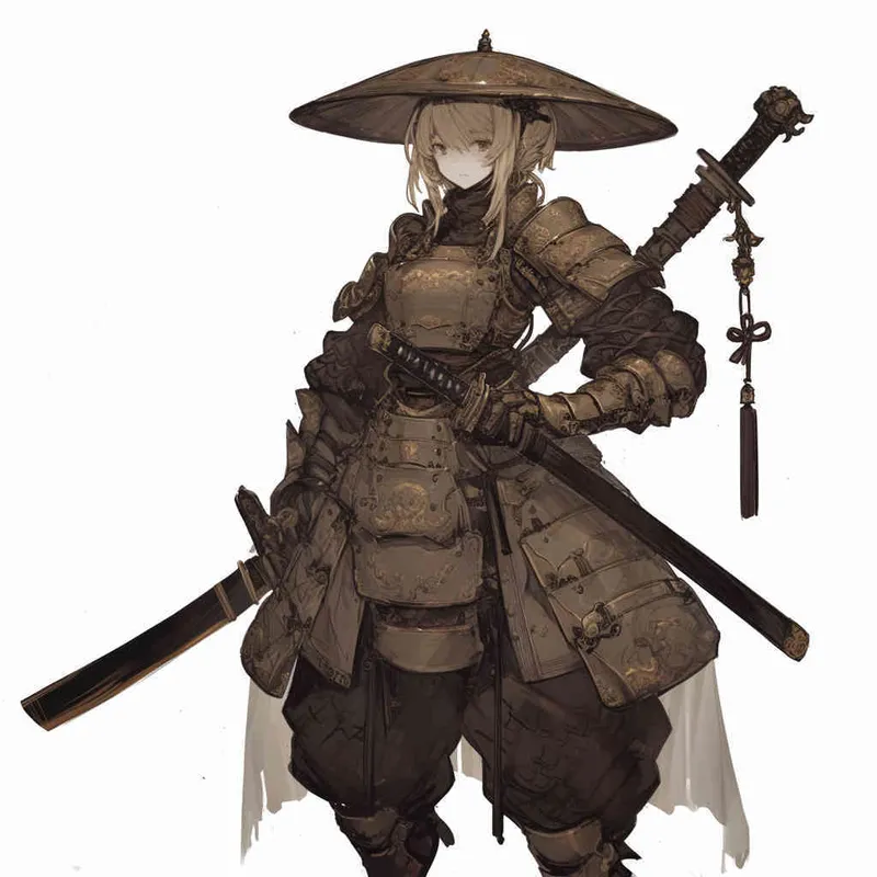 Meiman style, wooden armor, white background - style1部分