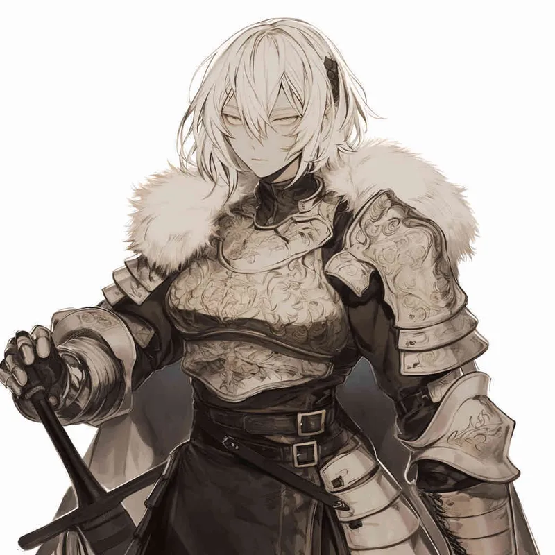 Meiman style, wooden armor, white background - style3部分
