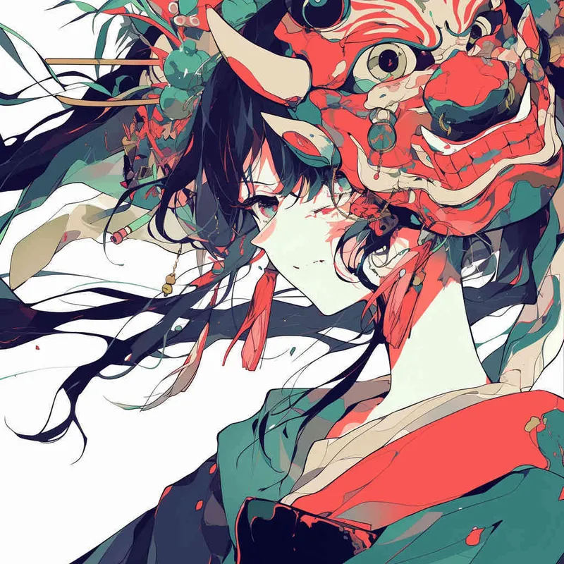 美漫风格，魔法面具，白色背景  - style3部分