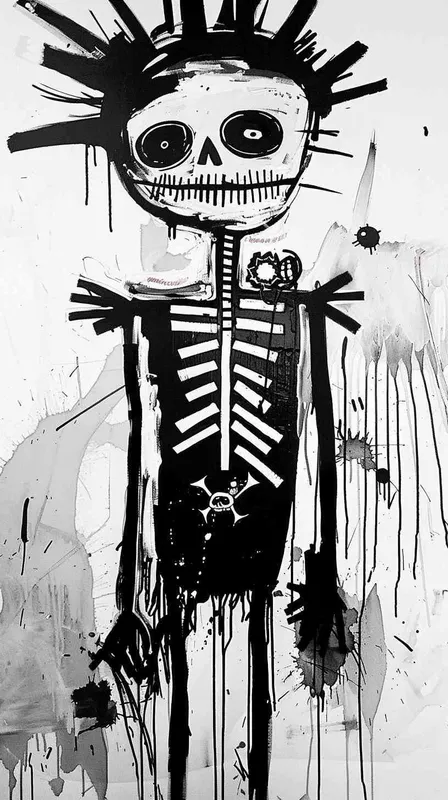 Eyes, brains, demons, bones ,Jean-Michel Basquiat - style4部分