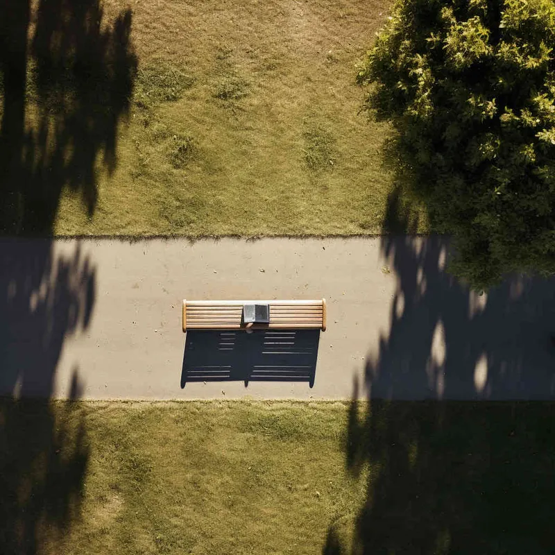 a book is on a bench in the park, with the afternoon sunlight shining on the cover of the book. Photo taken from a 45 degree overhead view, close-up,--ar 1:1 --v 5.2 - AI绘画作品展示 | Midjourney中文版生成