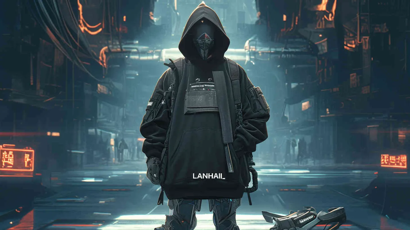 设计一款潮牌帽衫，品牌名是”LANHAI