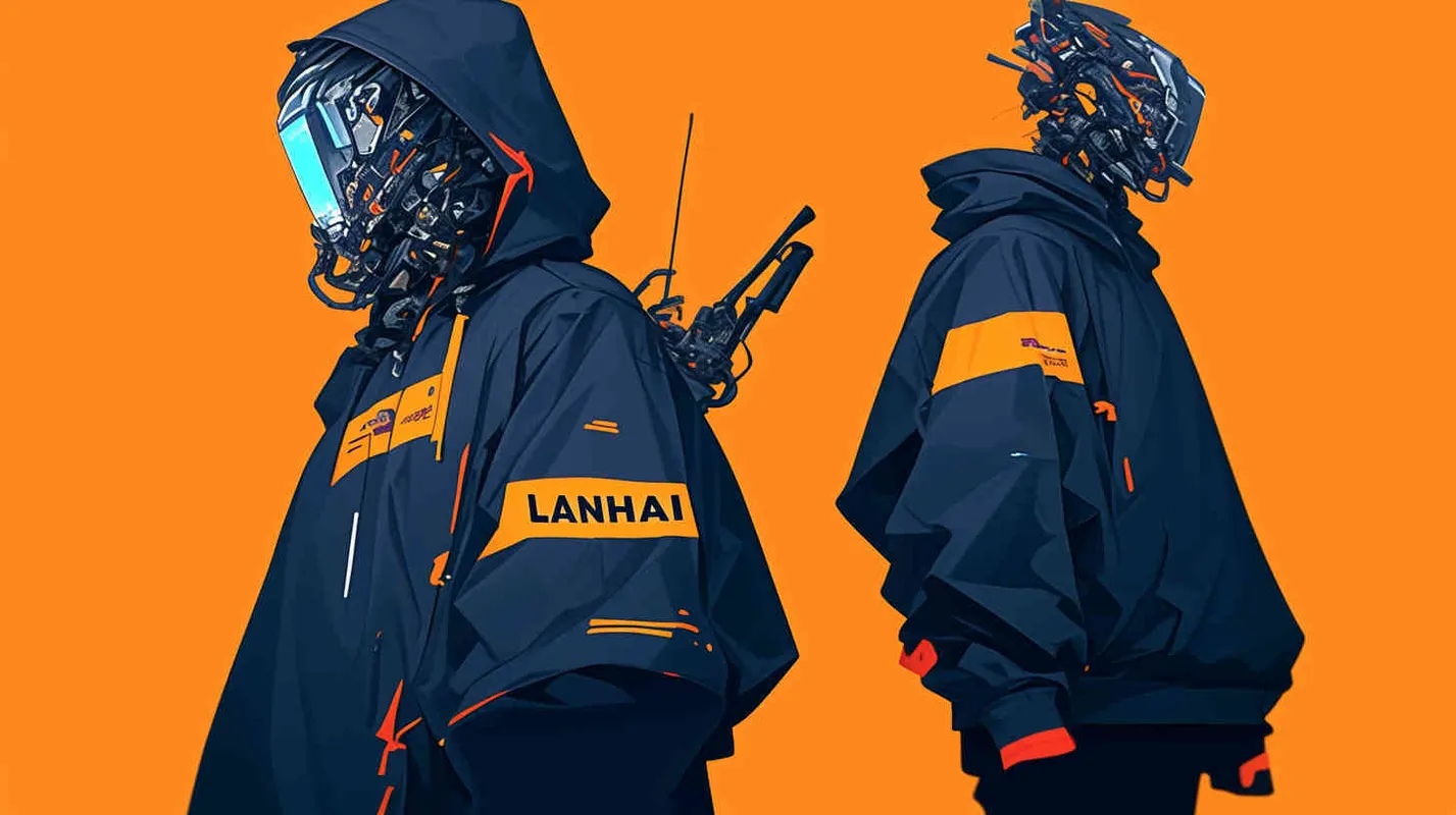 设计一款潮牌帽衫，品牌名是”LANHAI