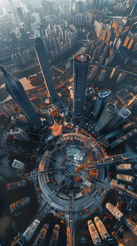 Famous architectural complex in Beijing, illustration style, distant view, panoramic view, 8K - AI绘画作品展示 | Midjourney中文版生成