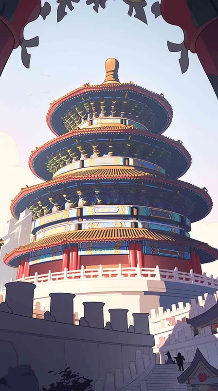 Famous architectural complex in Beijing, illustration style, distant view, 8K – AI绘画作品展示 | Midjourney中文版生成