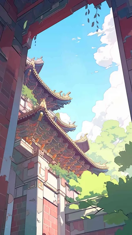 Famous architectural complex in Beijing, illustration style, distant view, 8K - style3部分