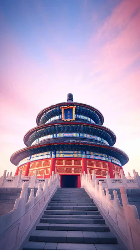 Famous architectural complex in Beijing, illustrated in a distant 8K view. Waist Shot(WS),Natural light,Upview  – AI绘画作品展示 | Midjourney中文版生成