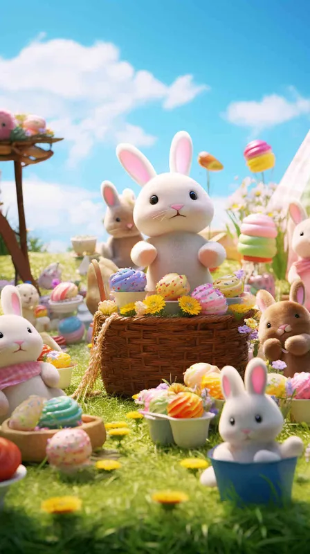 3D clay world,many cute animalscats,dogs,rabbits,picnic on the grass,colorful picnic scene,basket,flowers,sunlight，cartoon
style,distant view,minimalism,clay material,blender,c4d,oc rendererperfect，details,8k,best quality --niji 5 --s 750  - style3部分