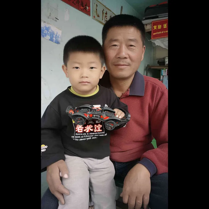 一个中国父亲和他七岁儿子的合影 - style1部分