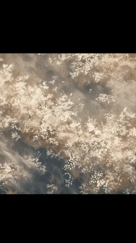 Aerial view of dense white flowers and dark brown grasses, low angle shot, double exposure photography, hazy atmosphere, color gradient, Chinese ink painting style, fantasy art, ultrahigh definition resolution, super details, soft focus effect, natural light, symmetrical composition, smoke filled, mysterious mood --ar 9:16 --niji 6 --sref https://www.popo8.com/host/data/202404/13/10/4b82260.jpg - style2部分