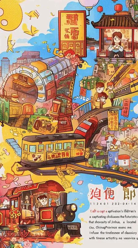 
Midjourney Bot
AI机器人
2024-04-14 11:34:53
Create a striking children's illustration showcasing the future city of Jinhua, a picturesque city in Zhejiang Province, China. Embrace the essence of classical Chinese artwork with a touch of Miyazaki's magical style. Picture a young girl gracefully holding a paintbrush, her art mirroring the fast-paced innovation of high-speed trains, the remarkable presence of the five-starred national flag, and the iconic landmarks of Jinhua, Zhejiang. Imagine the Jinhua Museum, the enchanting Wuyue Opera House, the vibrant amusement park, and awe-inspiring masterpieces, all depicted in exquisite detail, ready to adorn any high-resolution wallpaper,no text  - style1部分