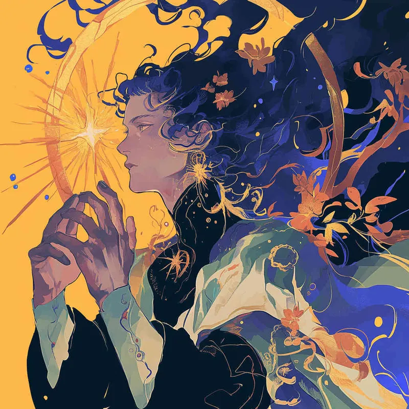 A Virgo avatar featuring a girl with long hair and an illustrated style - style1部分
