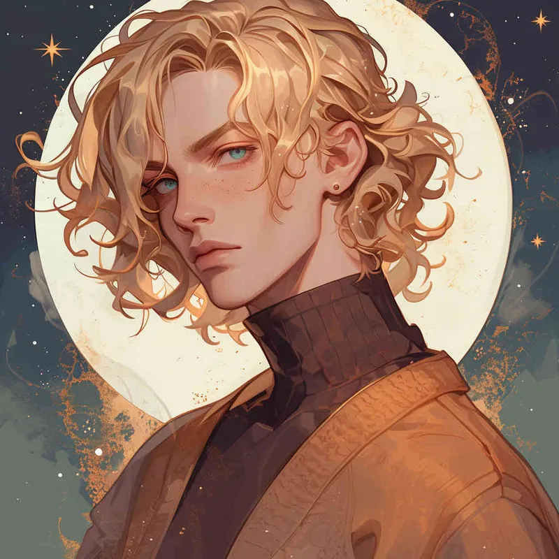 Gemini avatar, male, illustrated, warm, atmospheric, lazy, and gentle art style - style2部分