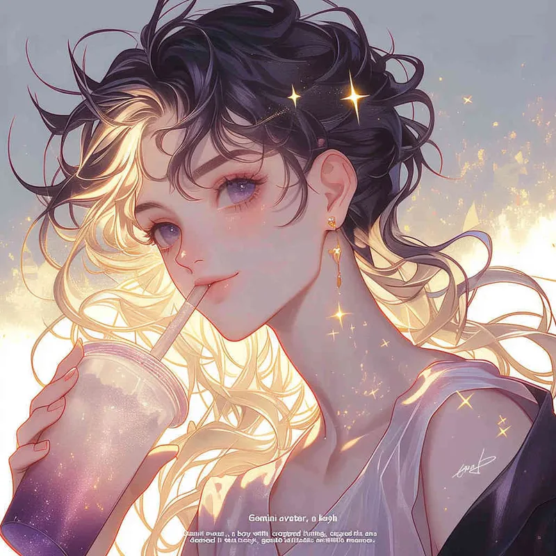 Gemini avatar, boy, short hair, illustrated, warm, atmospheric, lazy, and gentle art style - style2部分