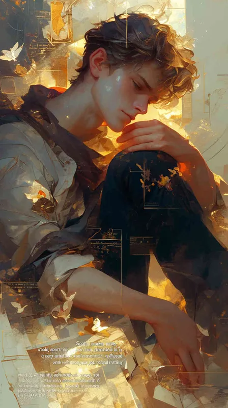 Gemini avatar, boy, short hair, illustrated, warm, atmospheric, lazy, and gentle art style, yellow  - style2部分