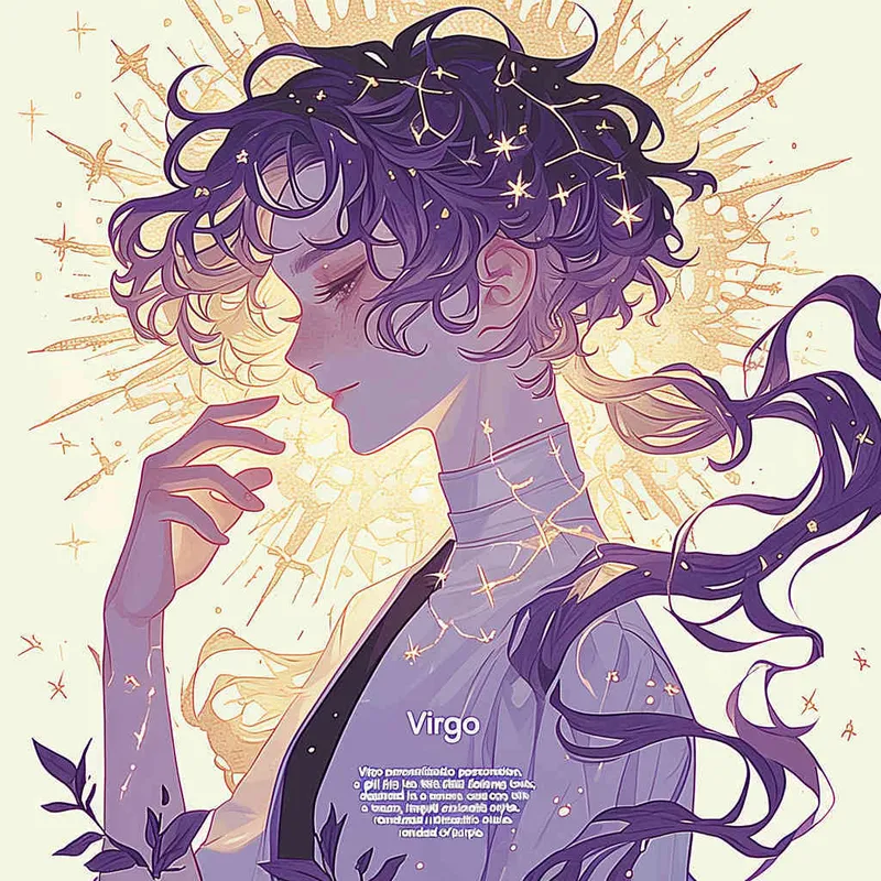 Virgo avatar, long haired girl, illustration, warm, comfortable, lazy, and soft artistic style，purple  - AI绘画作品展示 | Midjourney中文版生成
