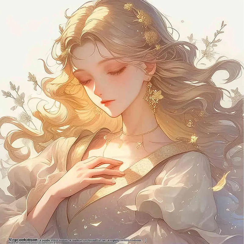 Virgo avatar, long haired girl, illustration, warm, comfortable, lazy, and soft artistic style [ seed值: 
 - style4部分