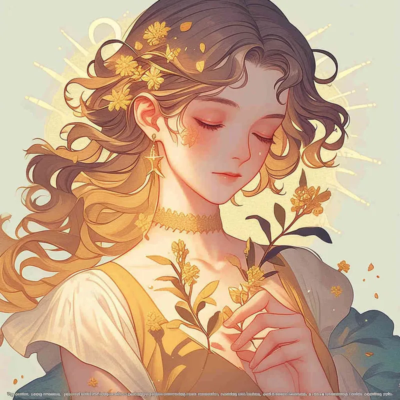 virgo avatar, long haired girl, illustration, warm, comfortable, lazy, and soft artistic style – AI绘画作品展示 | Midjourney中文版生成