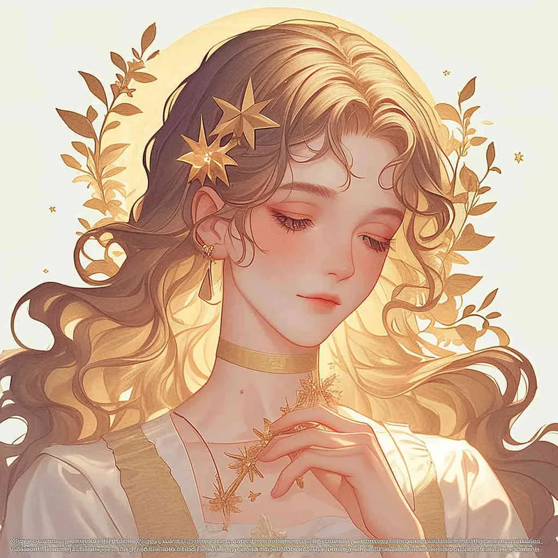 virgo avatar, long haired girl, illustration, warm, comfortable, lazy, and soft artistic style - style2部分