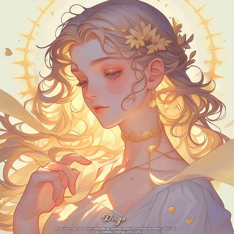 virgo avatar, long haired girl, illustration, warm, comfortable, lazy, and soft artistic style - style4部分