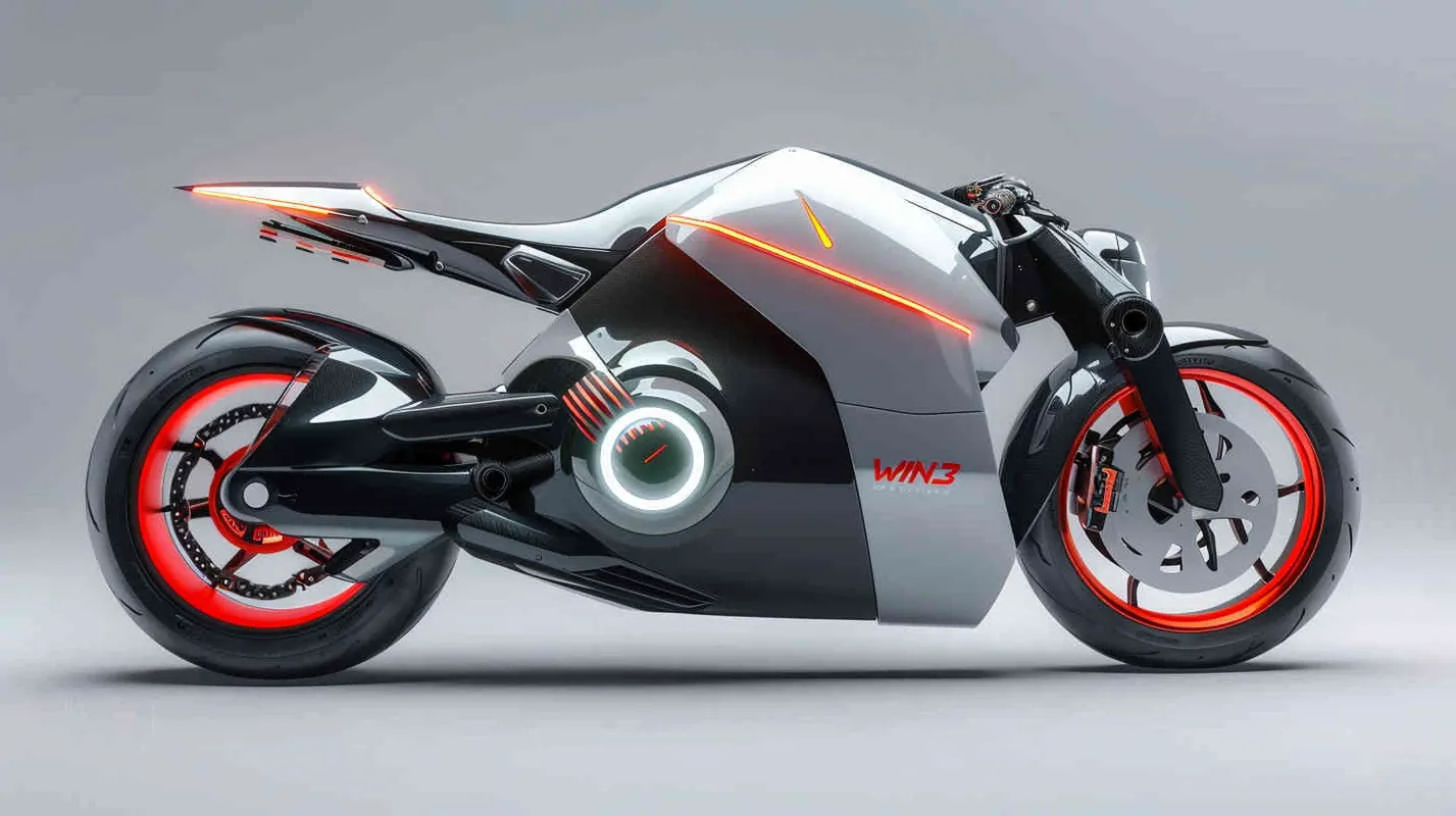 标志很醒目，logo是WIN3很酷很醒目futuristic motorcycle concept inspired by Akira motorcycle
 - style4部分