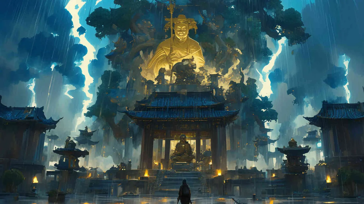 在一个雷雨交加的夜晚，黄帝的母亲生下了一个哇哇大哭的婴儿 - style3部分