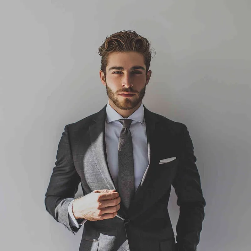 wearing a suit, white background, 8k --v 5.2 - style2部分