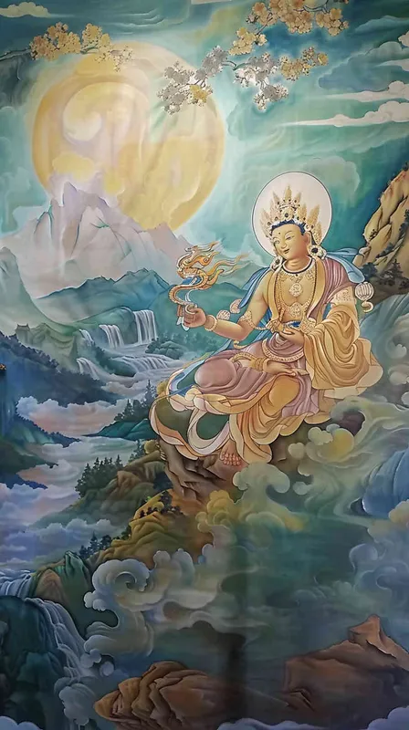 画一副唐卡，文殊菩萨，庄严正气 - style1部分