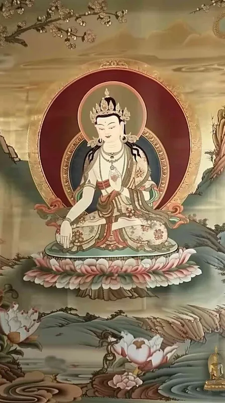 画一副唐卡，文殊菩萨，庄严正气 - style4部分