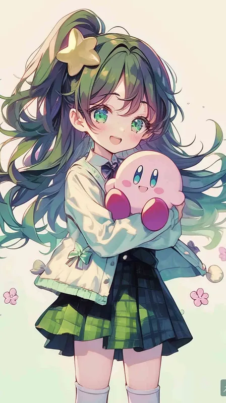 <https://s.mj.run/iNFVJ4iTIxI> ,anime style,A Girl in a school uniform, with a wavy ponytail, looks at the camera, with bright aqua eyes and a star Kirby doll in her arms, smiling–niji6 –iw1.2 – style1部分” class=”wp-image”/>
</figure>


<figure class=